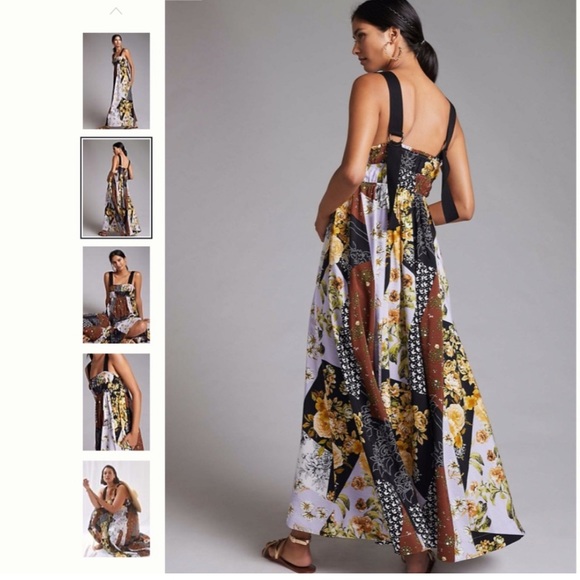 Anthropologie Maeve Patchwork Floral Maxi Dress - Picture 2 of 7